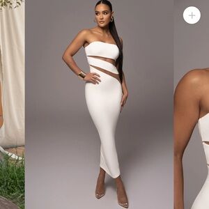 White see through midi dress size medium